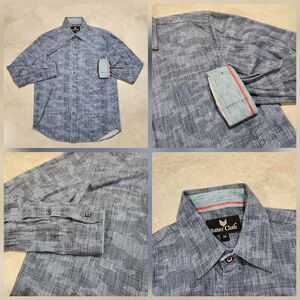 Butter Cloth Mens M Medium Flip Cuff Blue Button Up Down‎ Long Sleeve Shirt